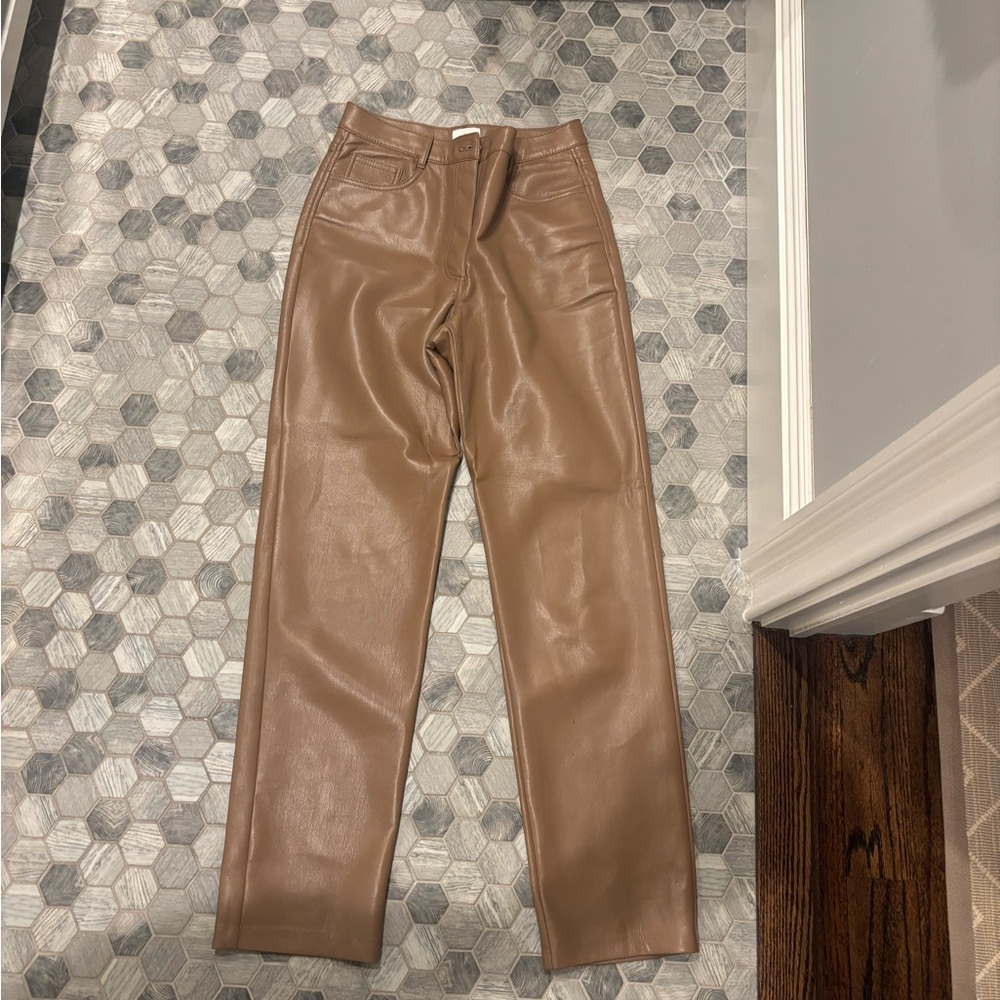Aritiza Wilfred Camel Straight Leg Pants - Picture 2 of 2